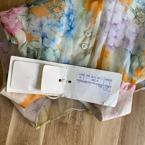 Gucci Baby Girl Floral Watercolor Print 100% Silk Dress - Picture 9 of 11